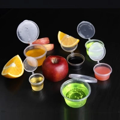 25/50/75/100ml Sauce Cup With Hinged Lid Injection Molding