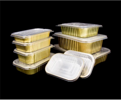 Aluminum Foil Square Lunch Box For Home Takeaway Packaging High Temperature Resistant