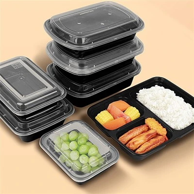 American Black Rectangular Lunch Box With Lid