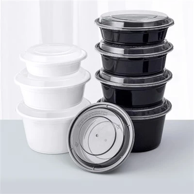 Multi-Size Black Round Meal Prep Food Containers