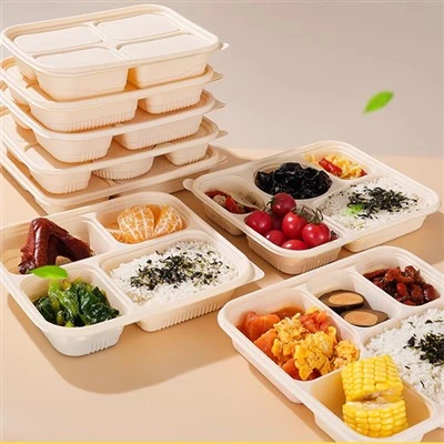 Corn Starch Based 3-5 Grid Takeaway Packaging Box