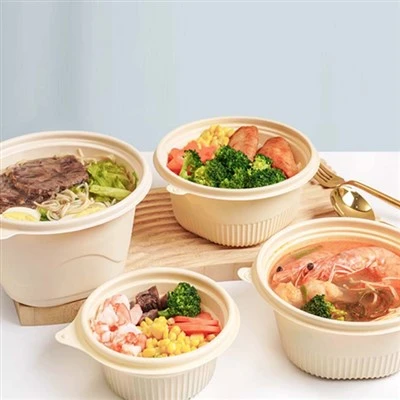 Corn Starch Circular Packaging Box For Catering