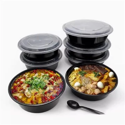 Black Easy Open Plastic Food Container