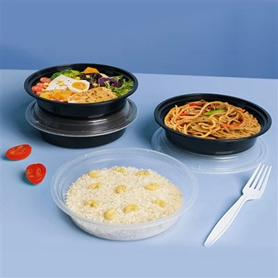 Disposable American-Style Thickened Food-grade PP Plastic Microwave-safe Black Transparent Lunch Box Lid ISO9001 Certified