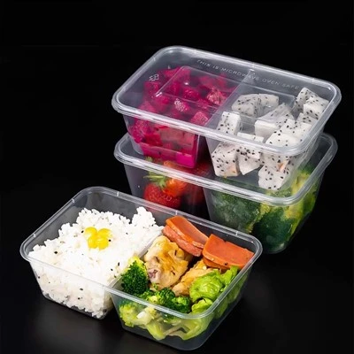 Disposable Double Compartment Packaging Box For Takeaway Food