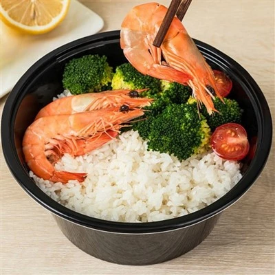 Disposable Food Storage Container Thickened Black PP Plastic Bowl Lid ISO9001 Certified Food-grade Microwaveable Custom Box