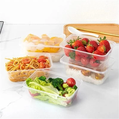 Disposable Square Transparent PP Plastic Lunch Box Lid Microwavable Food Contact Safe ISO9001 Certified Custom Capacity For