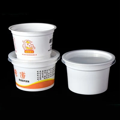 Disposable White Congee Cup Soup Cup With Lid