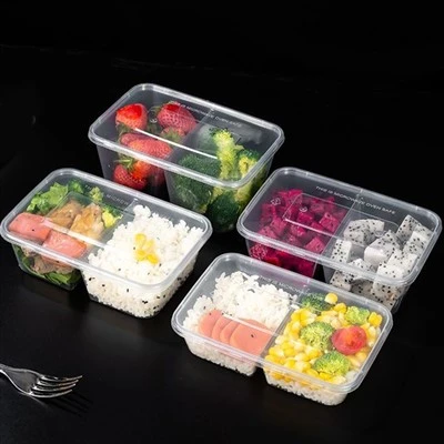 Divided Fast Food Box Business Takeaway Transparent