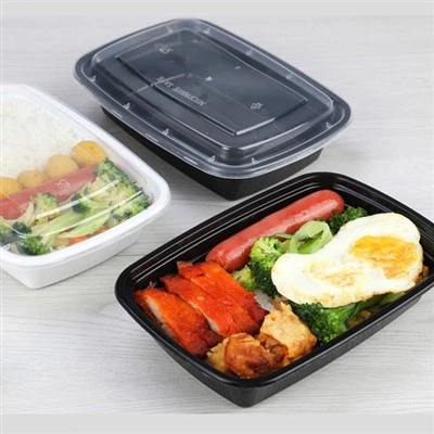 Fast Food Packaging Lunch Box Transparent Black Takeout