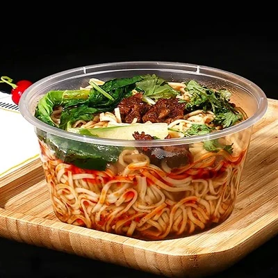 Plastic Transparent Soup Bowl With Lid For Takeout, Whole Box