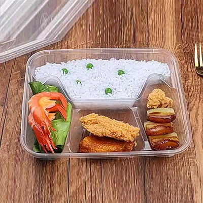 Square Four Grid Injection Molded Lunch Box