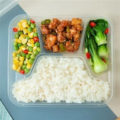 Rectangular Three Grid And Four Grid Fast Food Box