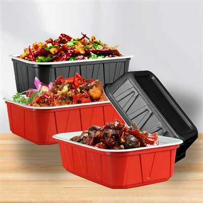 Red And White Corrugated Rectangular Packaging Box