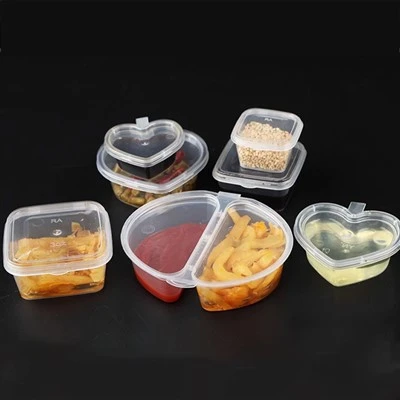 Square Two Grid Disposable Salad Dressing Box
