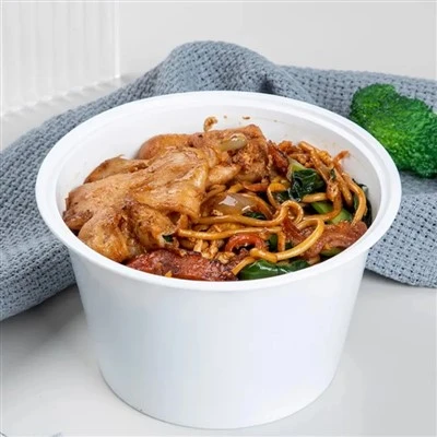 Thickened Disposable Milky White Round Bowl ISO9001 Certified Food-grade Plastic Microwave-safe Takeout Box With Lid